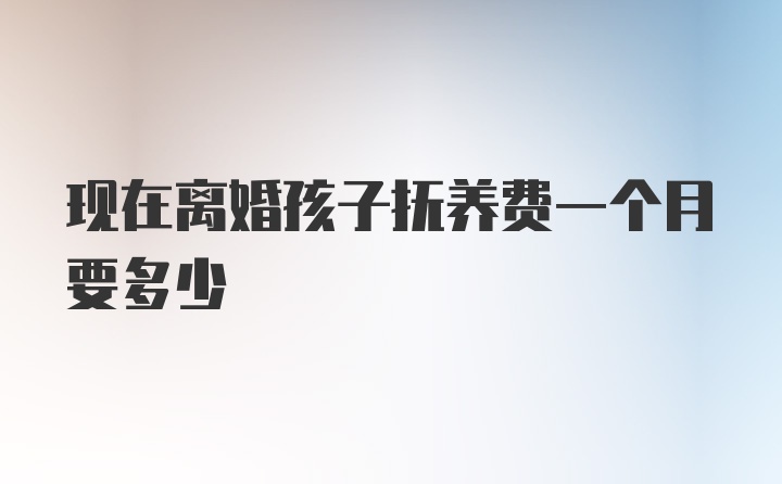 现在离婚孩子抚养费一个月要多少