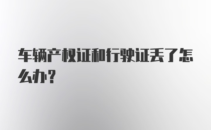 车辆产权证和行驶证丢了怎么办？