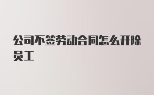 公司不签劳动合同怎么开除员工