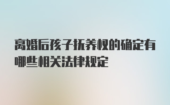 离婚后孩子抚养权的确定有哪些相关法律规定