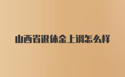 山西省退休金上调怎么样