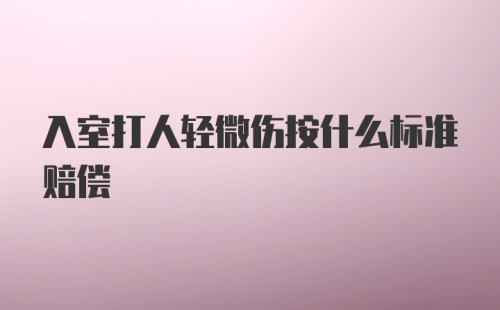 入室打人轻微伤按什么标准赔偿