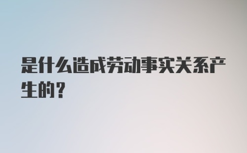 是什么造成劳动事实关系产生的？