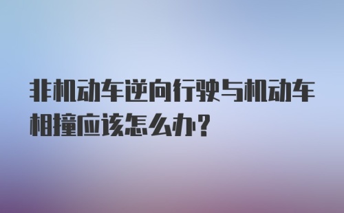 非机动车逆向行驶与机动车相撞应该怎么办？