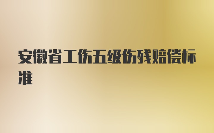 安徽省工伤五级伤残赔偿标准