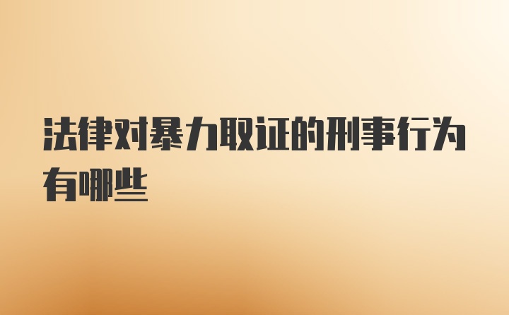 法律对暴力取证的刑事行为有哪些