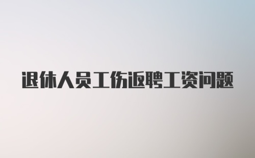 退休人员工伤返聘工资问题