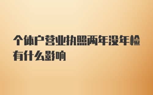 个体户营业执照两年没年检有什么影响