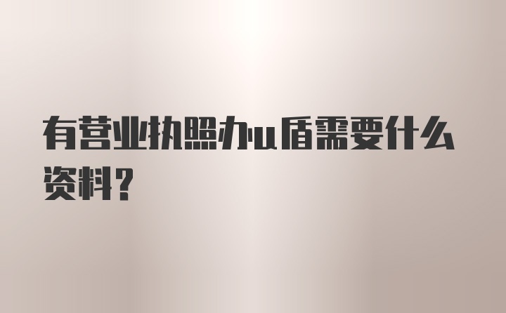 有营业执照办u盾需要什么资料？