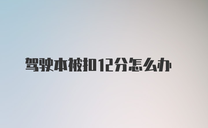 驾驶本被扣12分怎么办