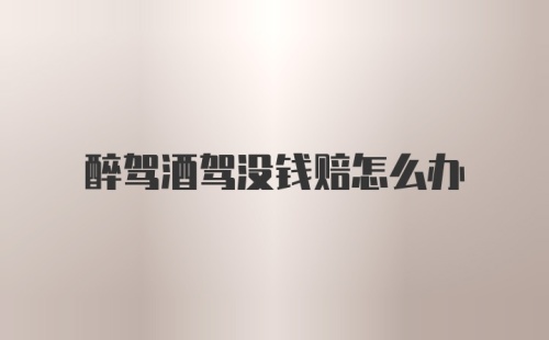 醉驾酒驾没钱赔怎么办