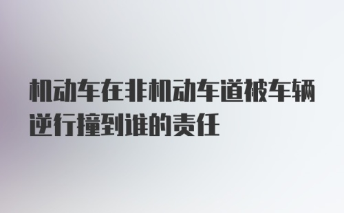 机动车在非机动车道被车辆逆行撞到谁的责任