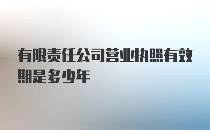 有限责任公司营业执照有效期是多少年