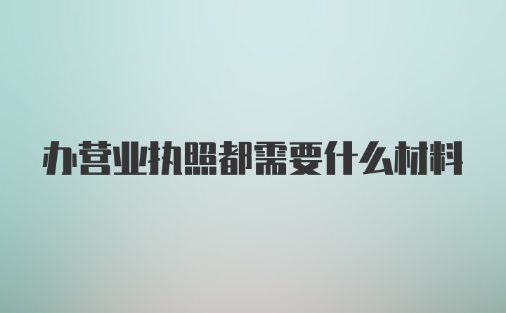 办营业执照都需要什么材料