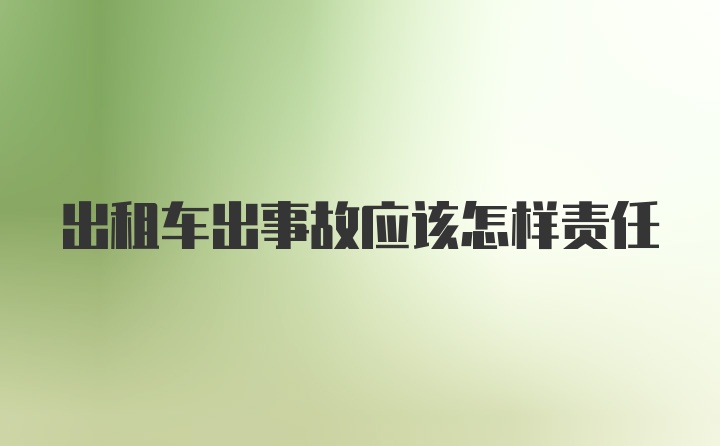 出租车出事故应该怎样责任