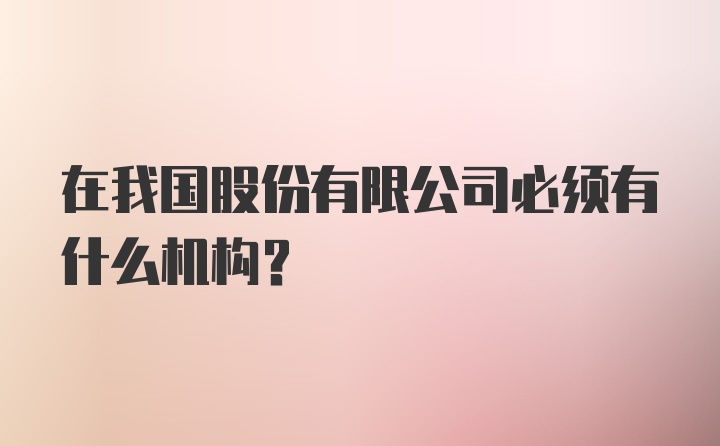 在我国股份有限公司必须有什么机构？