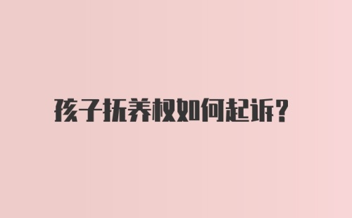 孩子抚养权如何起诉？