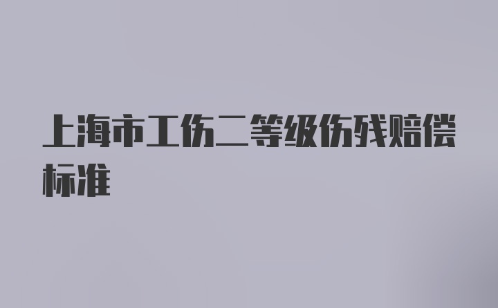 上海市工伤二等级伤残赔偿标准