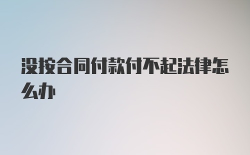 没按合同付款付不起法律怎么办