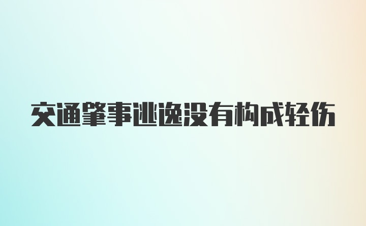 交通肇事逃逸没有构成轻伤