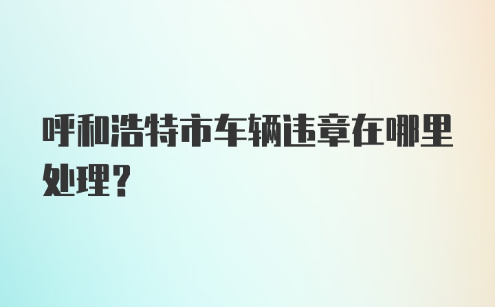 呼和浩特市车辆违章在哪里处理？