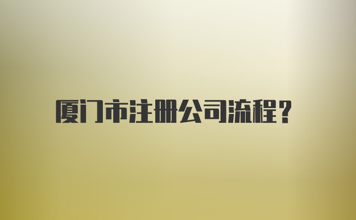 厦门市注册公司流程？