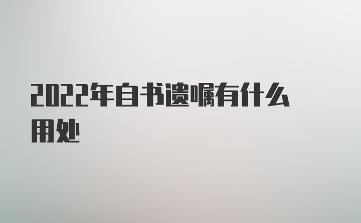 2022年自书遗嘱有什么用处