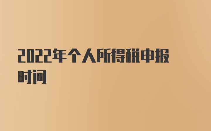 2022年个人所得税申报时间