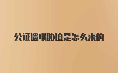 公证遗嘱胁迫是怎么来的