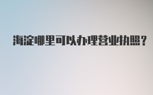 海淀哪里可以办理营业执照？