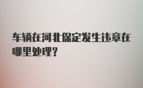 车辆在河北保定发生违章在哪里处理?