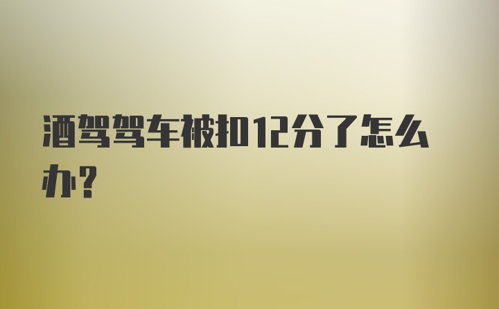 酒驾驾车被扣12分了怎么办？