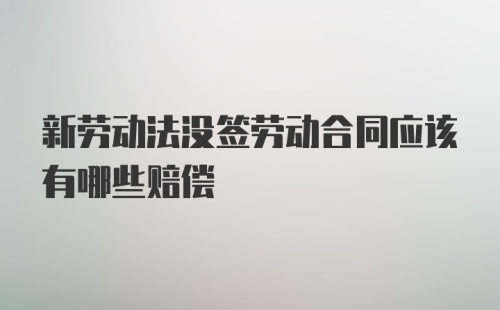 新劳动法没签劳动合同应该有哪些赔偿