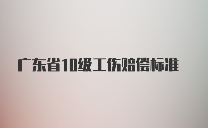 广东省10级工伤赔偿标准