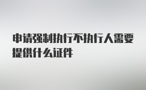 申请强制执行不执行人需要提供什么证件