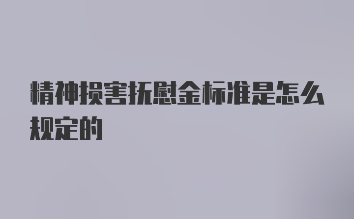 精神损害抚慰金标准是怎么规定的