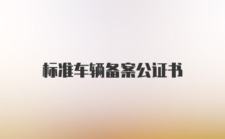 标准车辆备案公证书