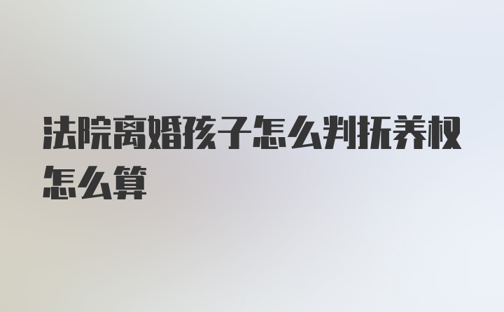 法院离婚孩子怎么判抚养权怎么算