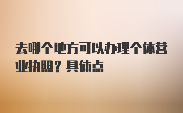 去哪个地方可以办理个体营业执照？具体点