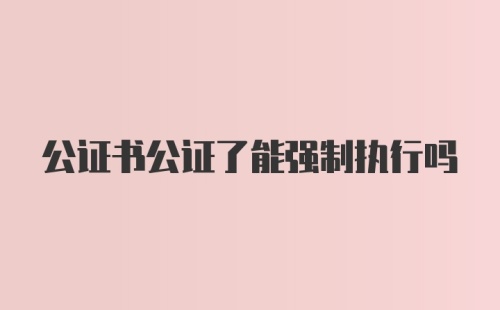 公证书公证了能强制执行吗