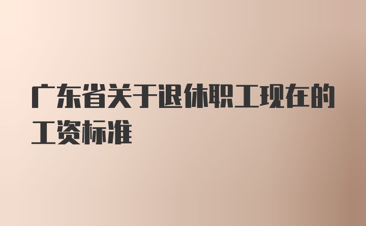 广东省关于退休职工现在的工资标准