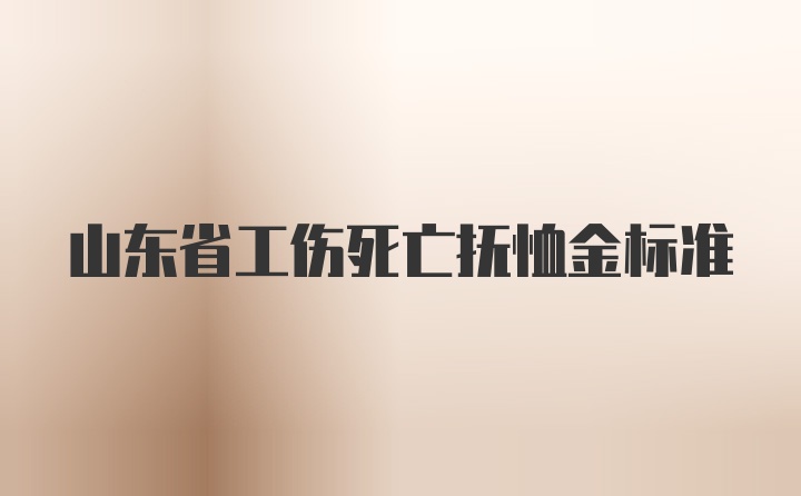 山东省工伤死亡抚恤金标准