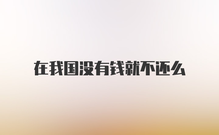 在我国没有钱就不还么