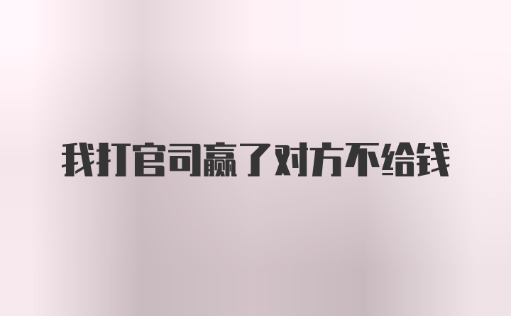 我打官司赢了对方不给钱