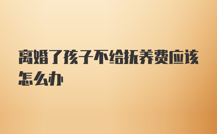 离婚了孩子不给抚养费应该怎么办