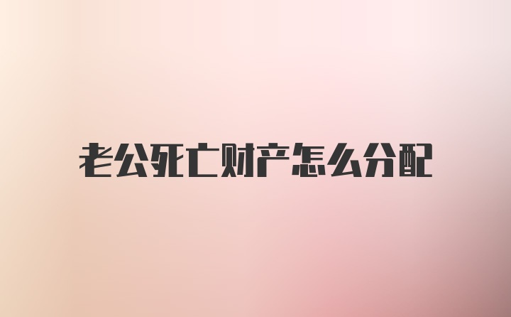 老公死亡财产怎么分配