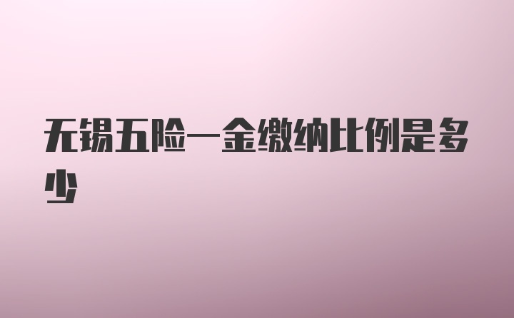 无锡五险一金缴纳比例是多少