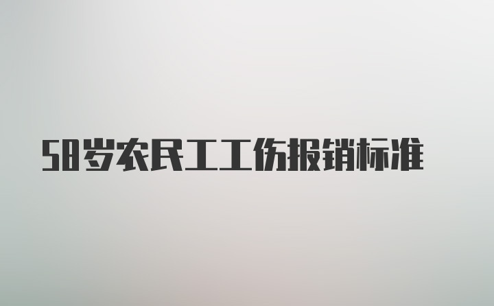 58岁农民工工伤报销标准