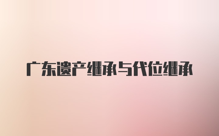 广东遗产继承与代位继承