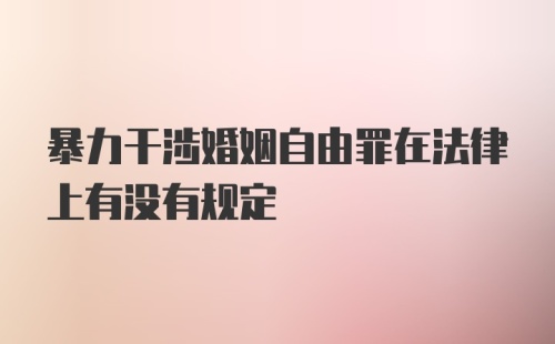 暴力干涉婚姻自由罪在法律上有没有规定